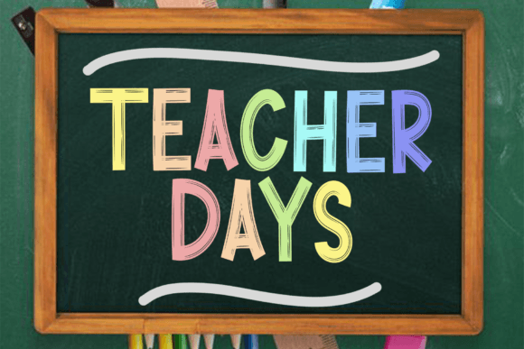 Teacher Days: A Festive Display Font for Holiday Creations